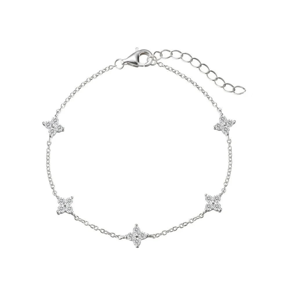 Aurelle Clover Zircon Necklace – 18K Gold-Plated Stainless Steel Chain | Four-Leaf Clover Jewellery | Elegant Women’s Gift