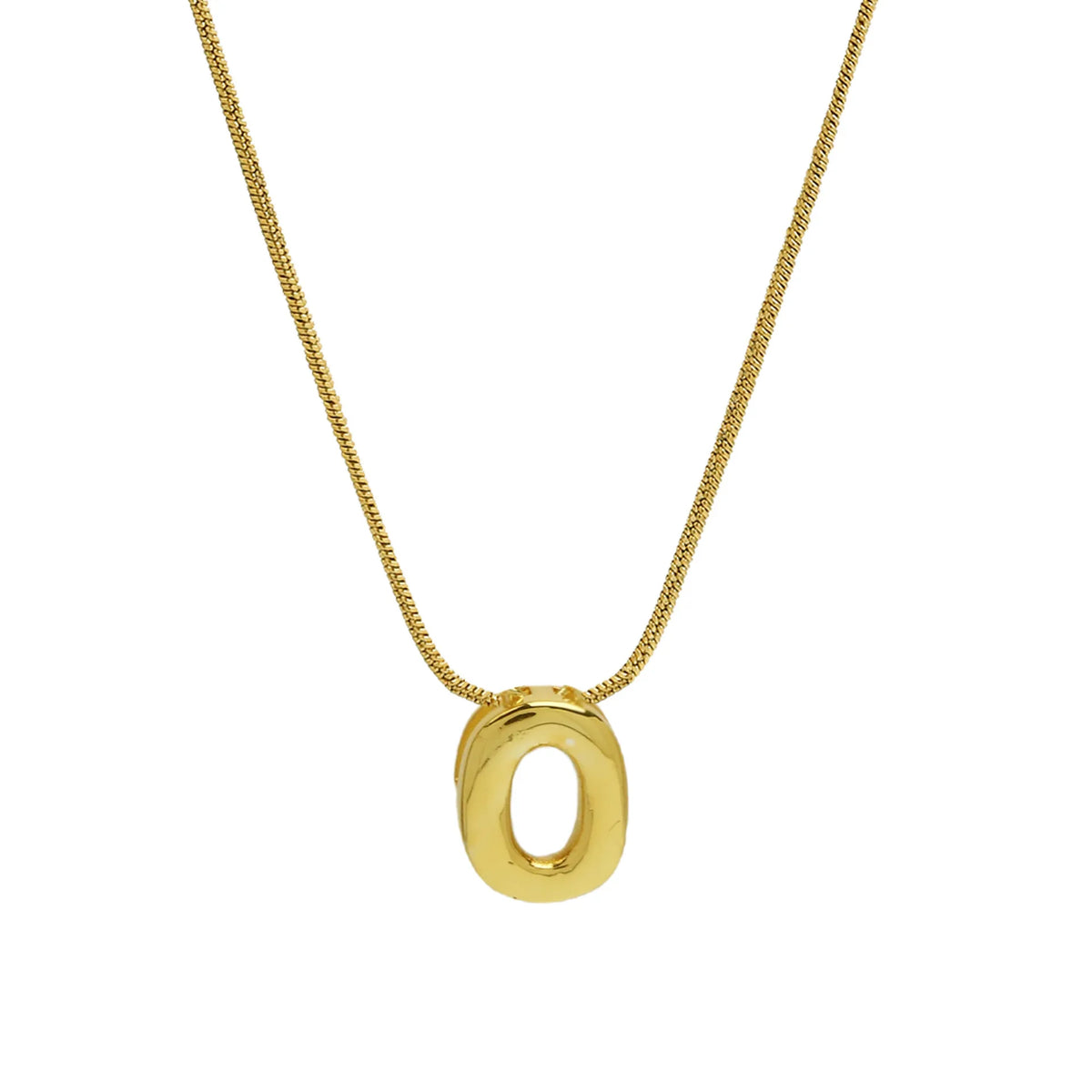 Aloura Bubble Initial Pendant Necklace – Gold-Plated Alphabet Letter Chain | A–Z Personalised Jewellery | Women’s Statement Necklace