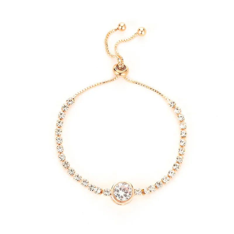 Virelle Colour Zircon Tennis Bracelet – Gold-Tone Cubic Zirconia Chain | Prong-Set Statement Jewellery | Women’s Sparkling Bracelet