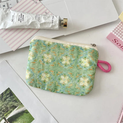 Meadowelle Floral Coin Purse – Women’s Small Zipped Wallet | Portable Lipstick & Key Pouch | Compact Cosmetic and ID Storage Bag
