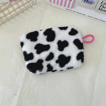 Amorette Heart Print Mini Cosmetic Pouch – Women’s Small Lipstick & Makeup Bag | Plush Zip Travel Organiser | Cosmetic, Card & Everyday Storage Purse