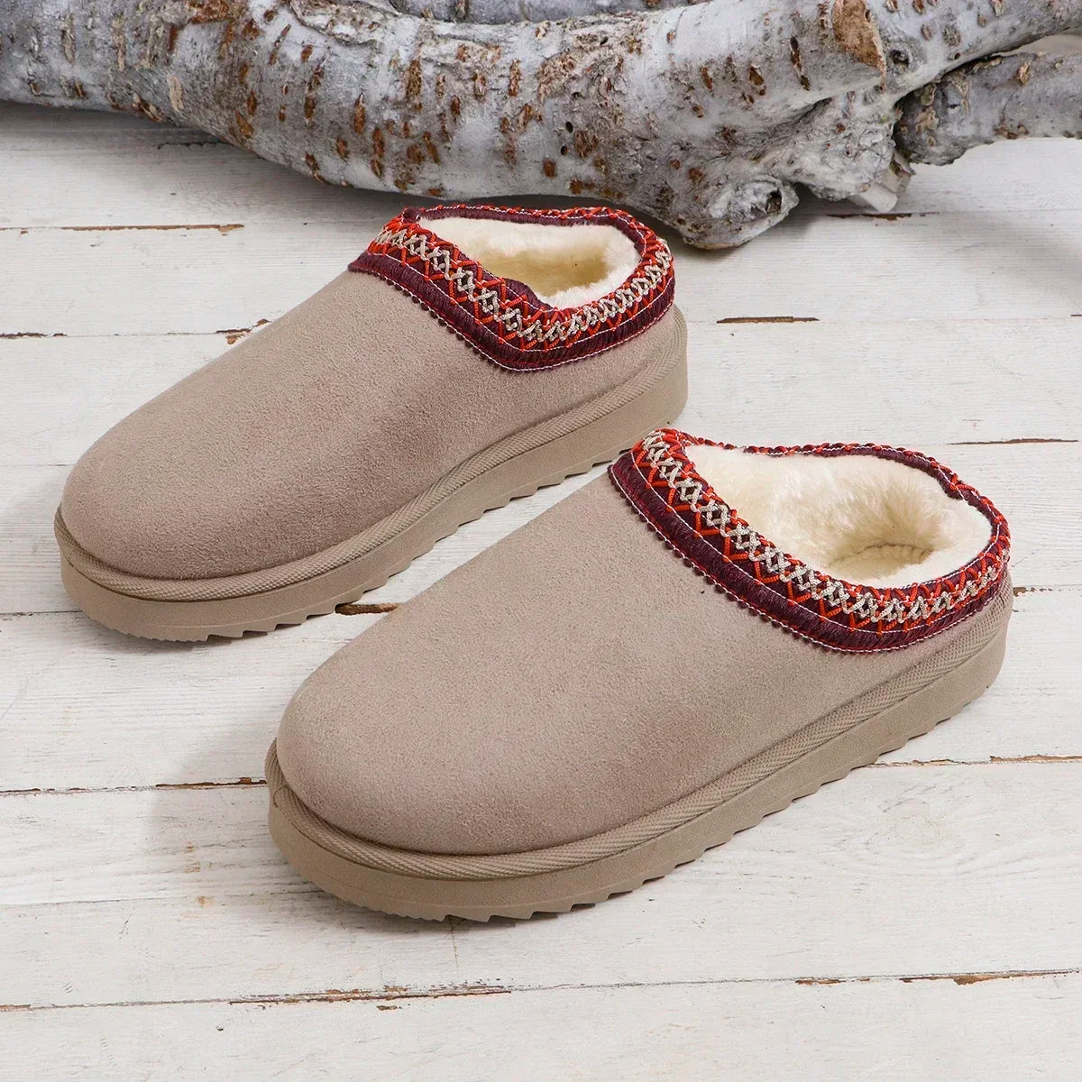 Alvara Embroidered Trim Slip-On Shoes