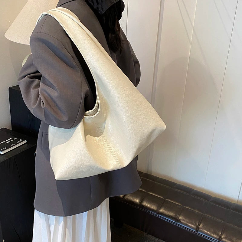 ElvaraHobo Shoulder Bag – Large PU Leather Underarm Handbag | Soft Baguette Purse | Everyday Women’s Bag