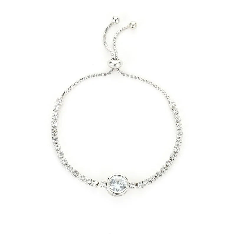 Virelle Colour Zircon Tennis Bracelet – Gold-Tone Cubic Zirconia Chain | Prong-Set Statement Jewellery | Women’s Sparkling Bracelet
