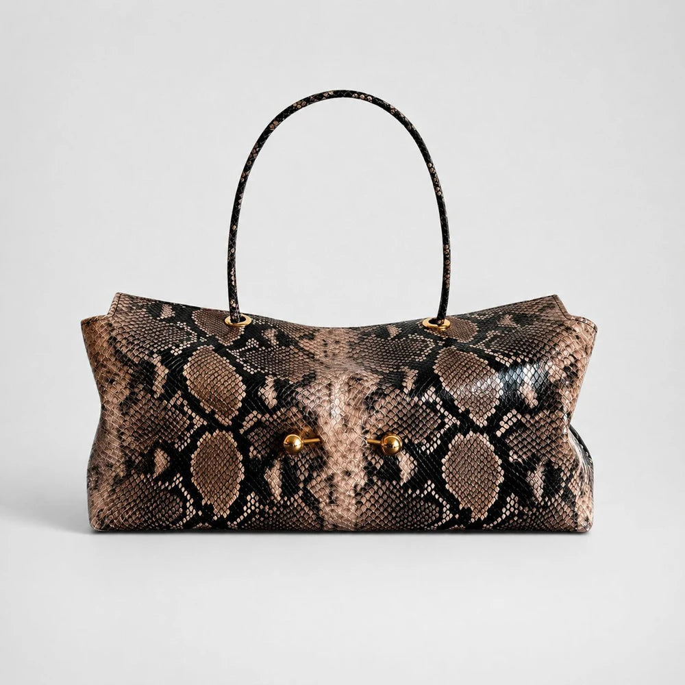 Corvessa Croc-Embossed Slouchy Tote Bag – Women’s Large PU Leather Shoulder Bag | Soft Spacious Design | Gold-Tone Hardware