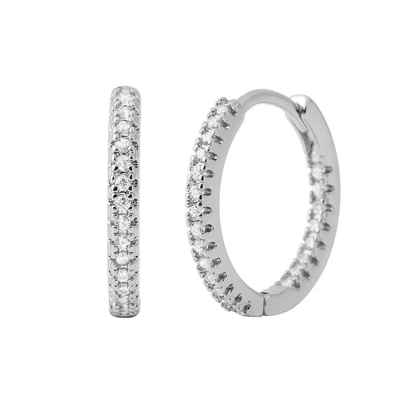 LioraLuxe Colour Zircon Hoop Earrings – Gold-Tone Women’s Earrings | Random Colour Cubic Zirconia | Luxury-Inspired Statement Jewellery