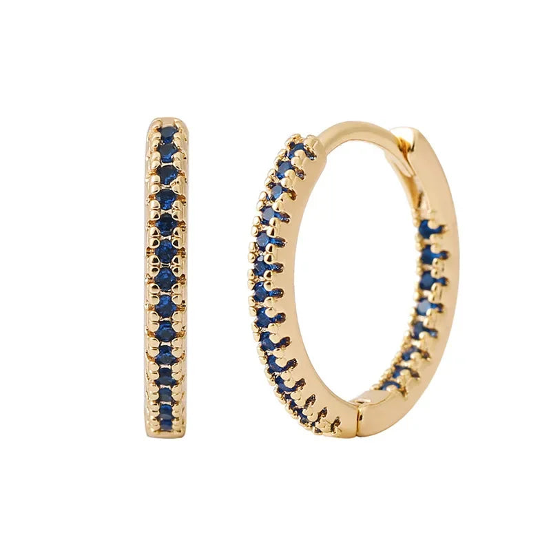 LioraLuxe Colour Zircon Hoop Earrings – Gold-Tone Women’s Earrings | Random Colour Cubic Zirconia | Luxury-Inspired Statement Jewellery