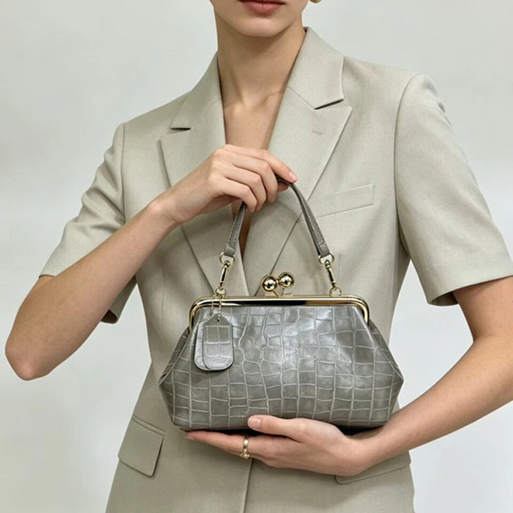 Corvessa Croc-Embossed Slouchy Tote Bag – Women’s Large PU Leather Shoulder Bag | Soft Spacious Design | Gold-Tone Hardware