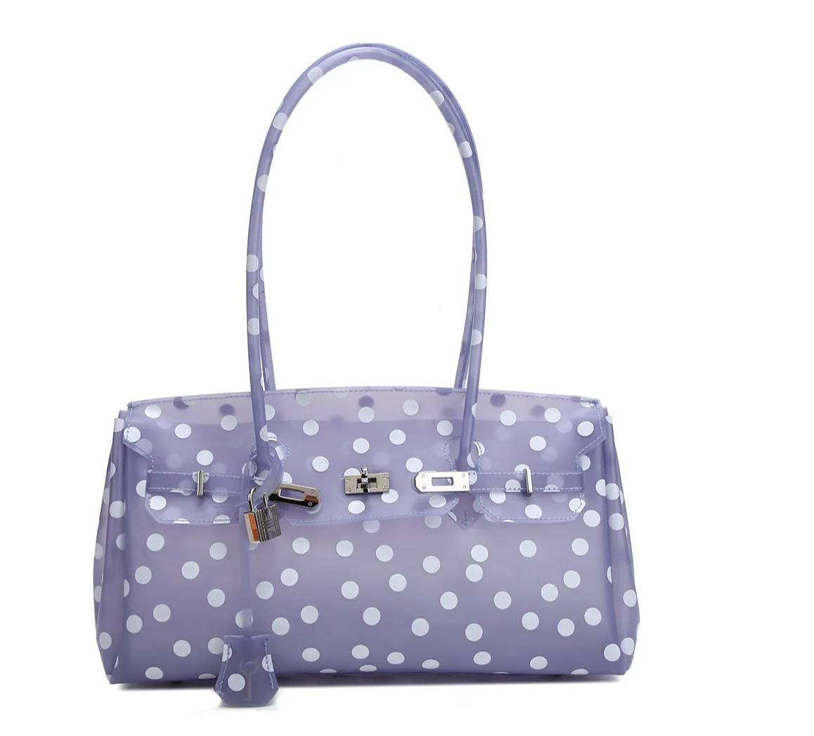 LumiCandy Jelly Shoulder Tote Bag – Clear Candy-Style Handbag | Retro Transparent Summer Purse | Unisex Fashion Carry Bag