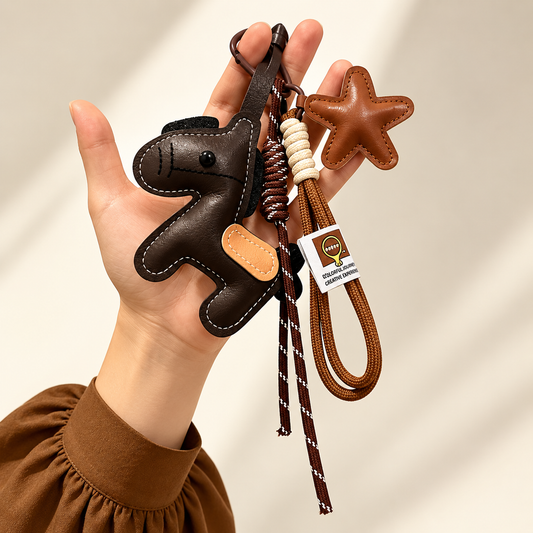 Equelle Pony Leather Bag Charm – Horse Keychain & Handbag Pendant – Saint & Rose