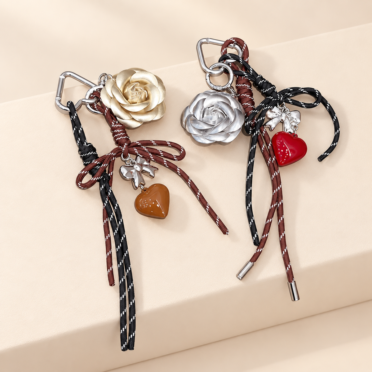 CaméliaHeart Camellia Flower Bag Charm — ivory studio gallery photograph