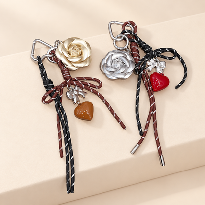 CaméliaHeart Camellia Flower Bag Charm — ivory studio gallery photograph