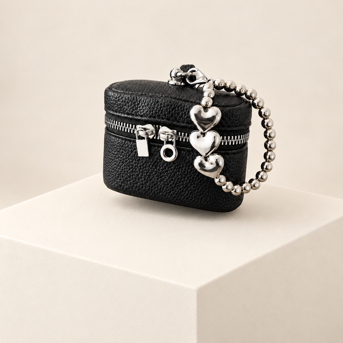 Mini Headphone Case — Black — ivory studio photograph