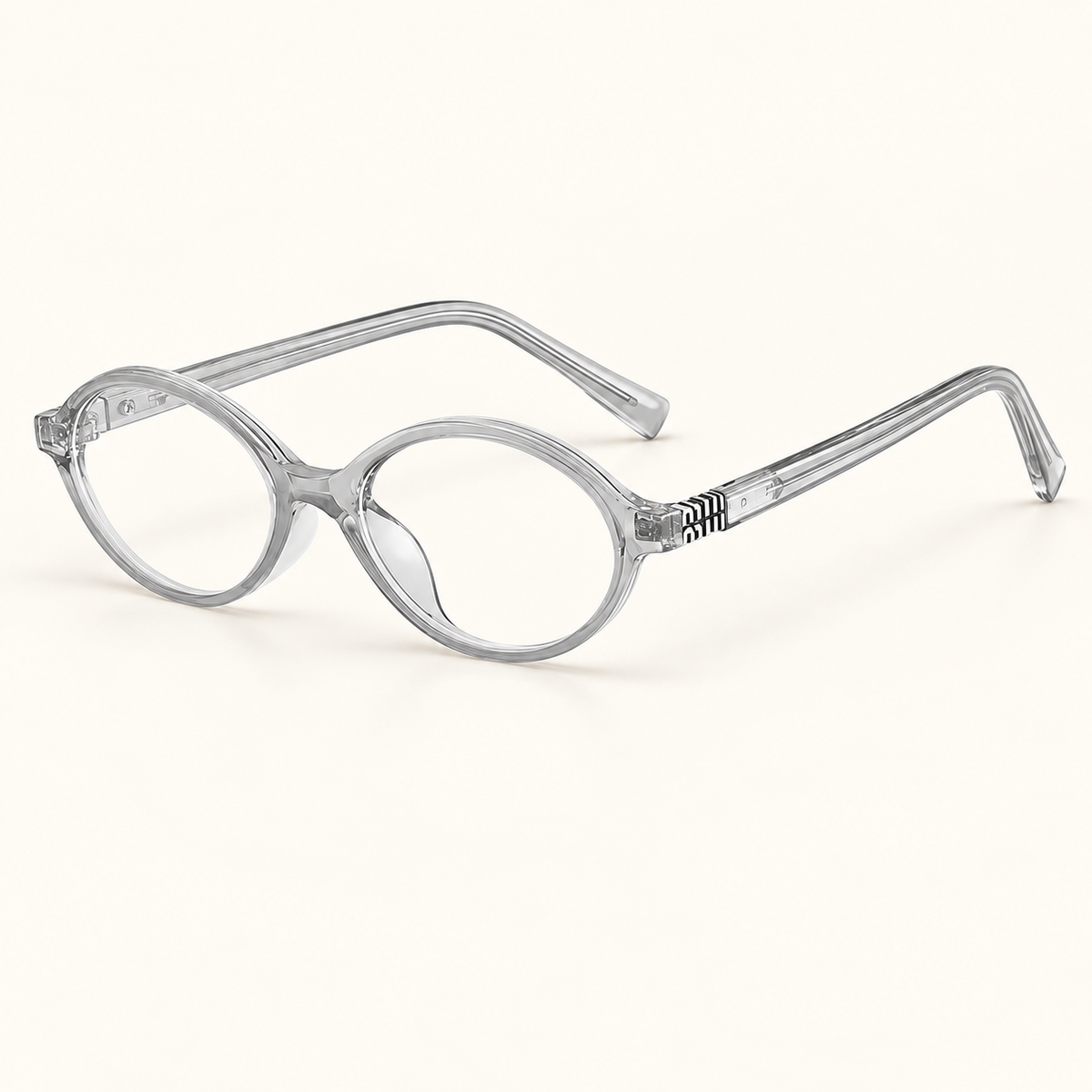 Elowen Retro Oval Reading Glasses — C6 / 0 — ivory studio photograph