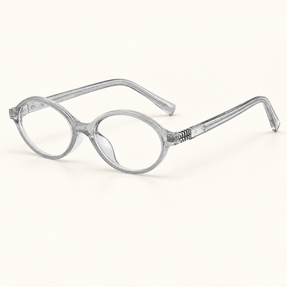 Elowen Retro Oval Reading Glasses — C6 / 0 — ivory studio photograph