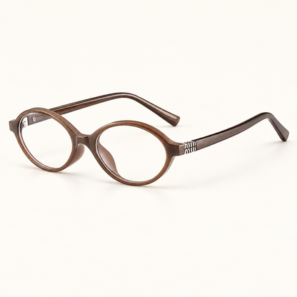 Elowen Retro Oval Reading Glasses — C3 / Prescription Custom — ivory studio photograph