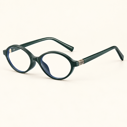 Elowen Retro Oval Reading Glasses — C4 / 0 — ivory studio photograph