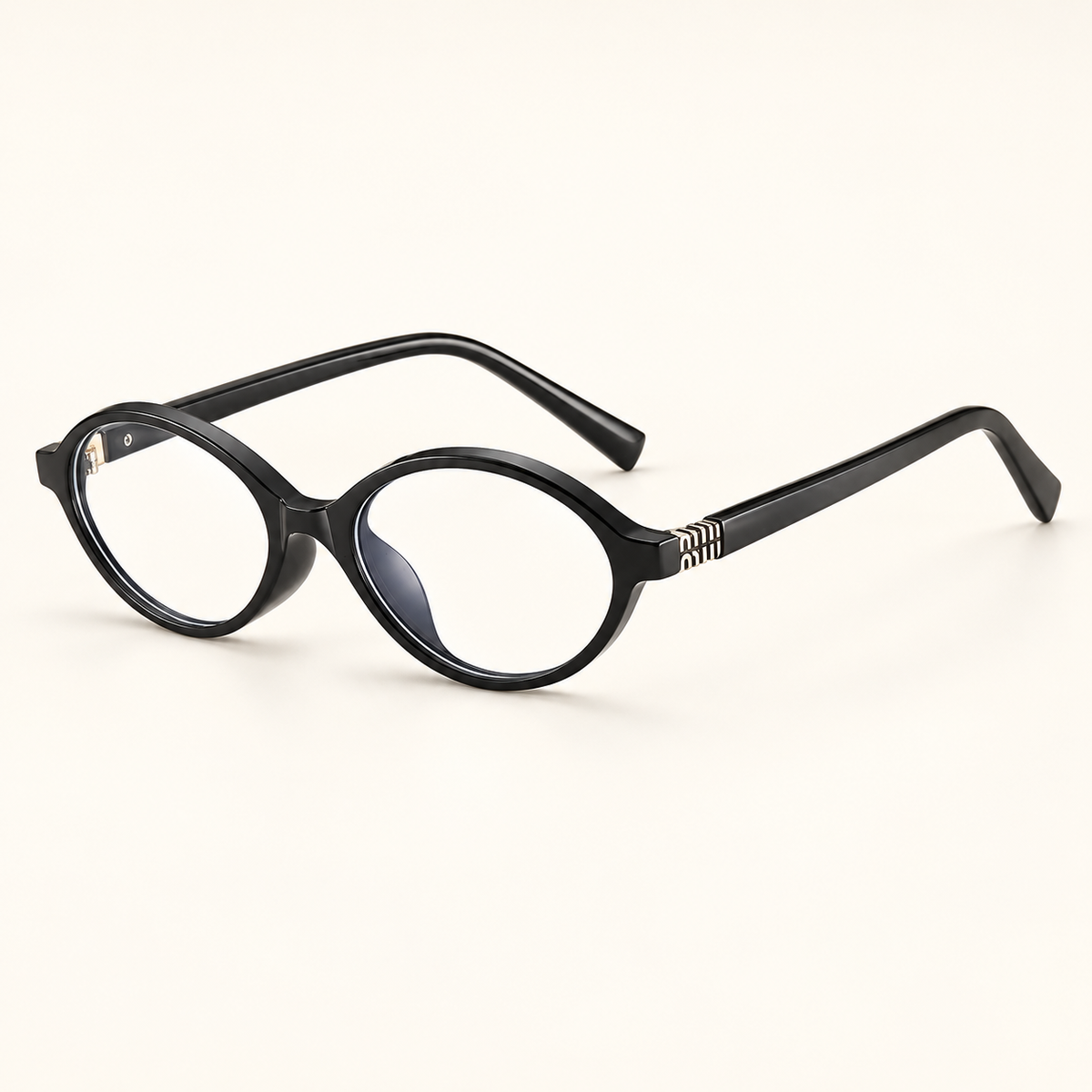 Elowen Retro Oval Reading Glasses — C1 / Prescription Custom — ivory studio photograph