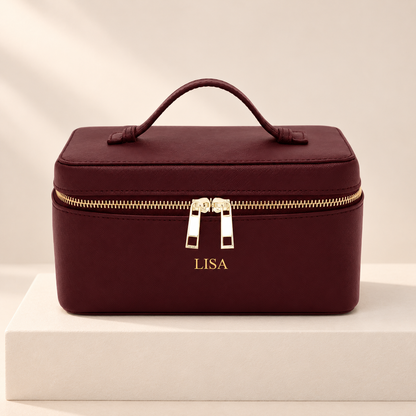 Bellavie Personalised Travel Cosmetic Case — ivory studio product photograph