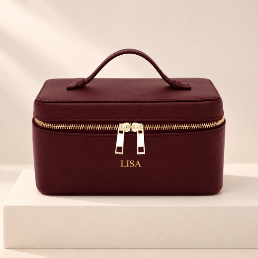 Bellavie Personalised Travel Cosmetic Case — ivory studio product photograph