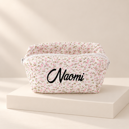 Florelle Personalised Floral Makeup Bag — ivory studio product photograph