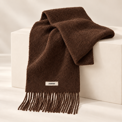 Alverra Alpaca Wool Blend Scarf — studio view
