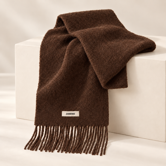 Alverra Alpaca Wool Blend Scarf — studio view