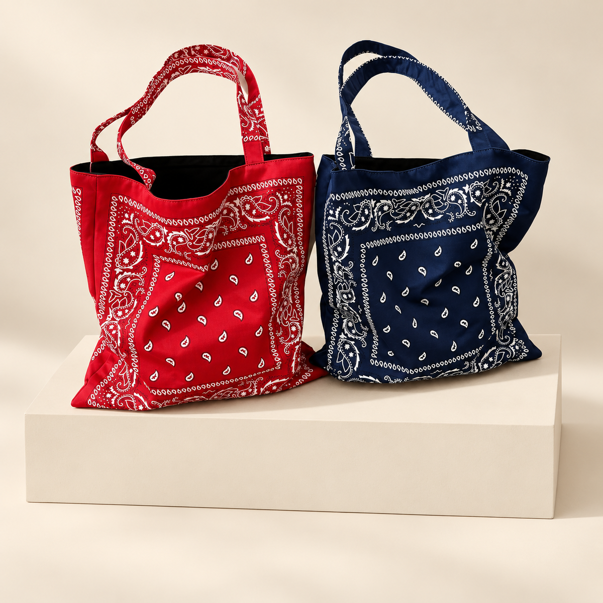 Cassara Paisley Print Large Tote Bag — ivory studio gallery photograph
