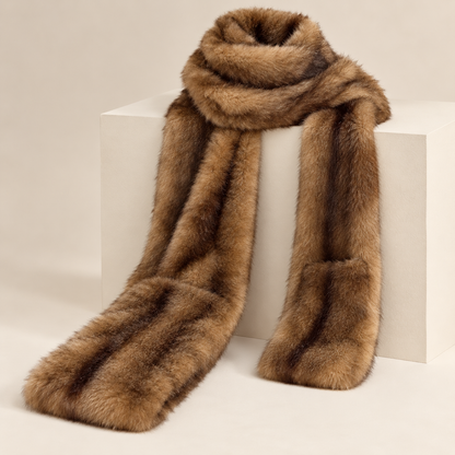 Velmora Faux Fur Pocket Scarf — detail view