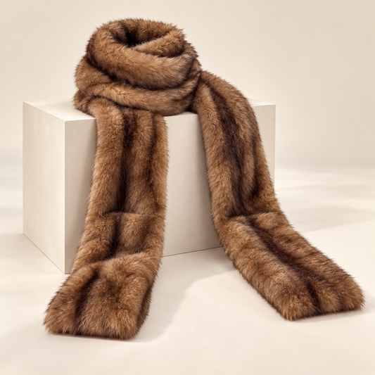 Velmora Faux Fur Pocket Scarf — studio view