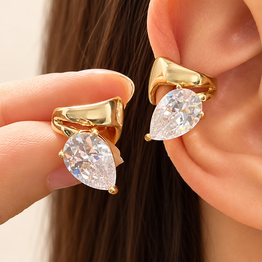 Avelisse Rhinestone Ear Clip — ivory studio product photograph