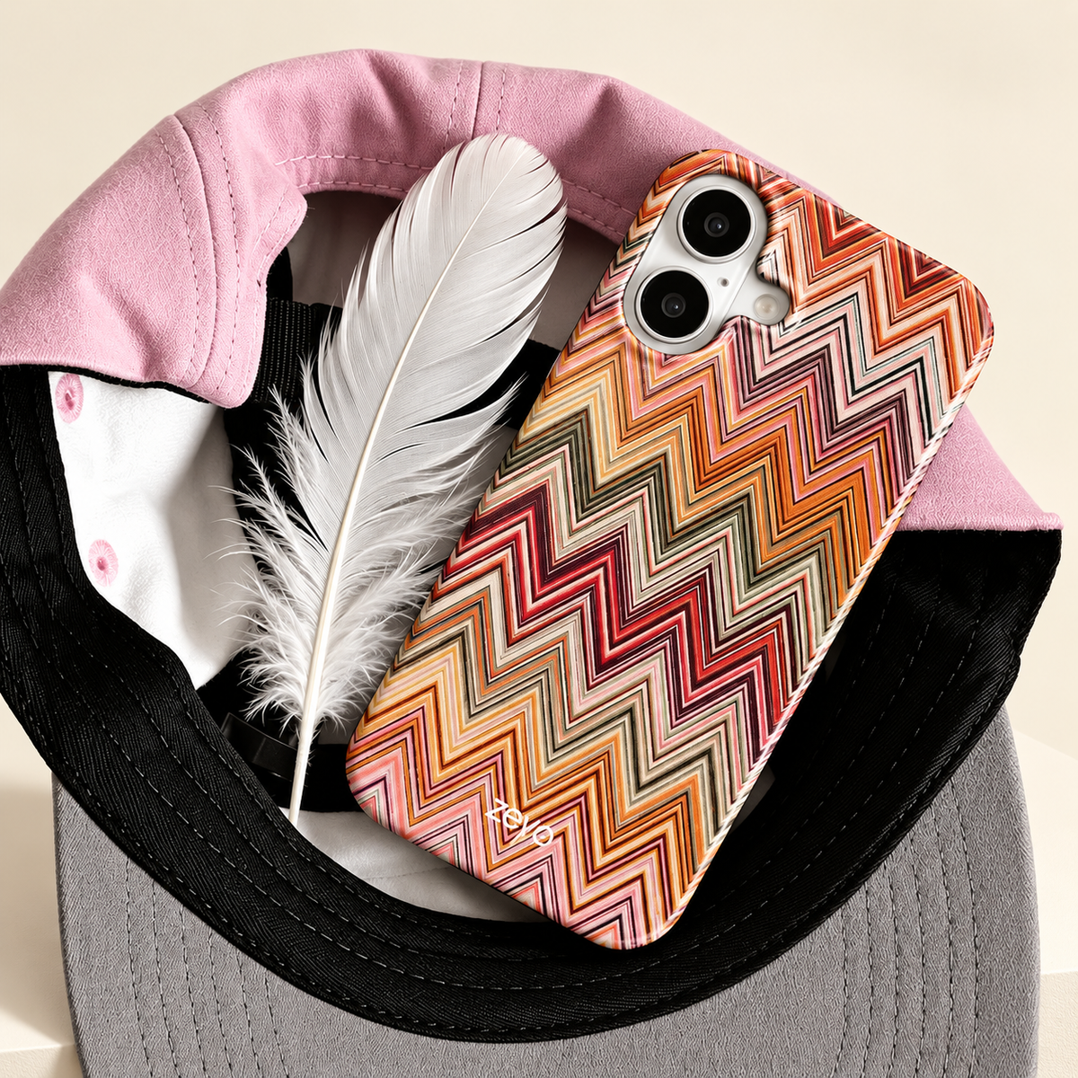 Virelle Brown Chevron Glossy iPhone Case — additional product view