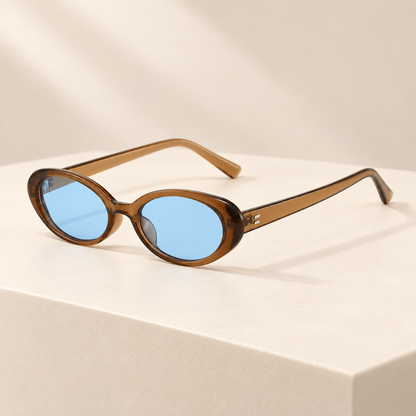 Viretta Retro Oval Sunglasses — ivory studio product photograph