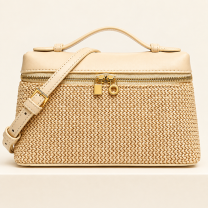 Velmora Geometric Pattern Bag — ivory studio gallery photograph
