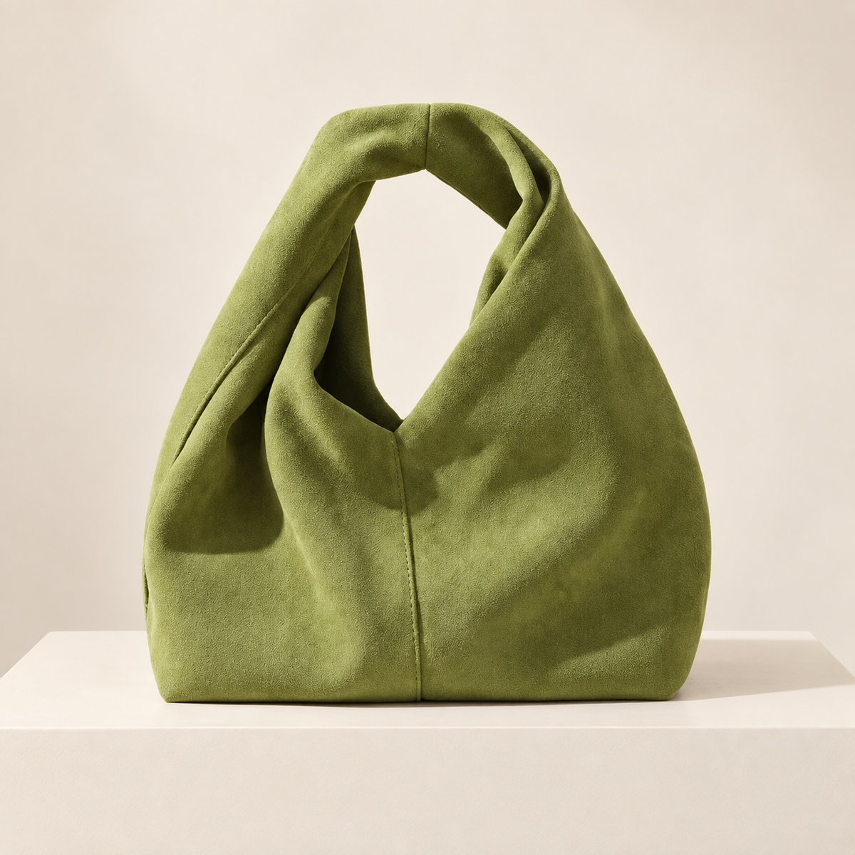 Virelisse Fuzzy Suedette Mini Handbag — ivory studio gallery photograph