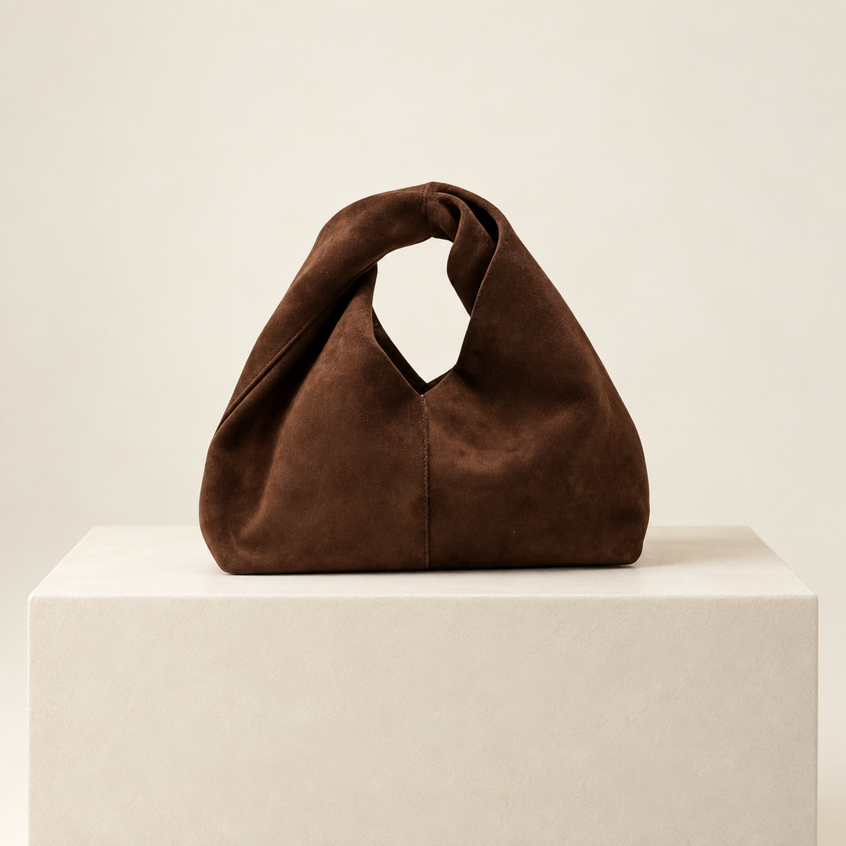 Virelisse Fuzzy Suedette Mini Handbag — ivory studio gallery photograph