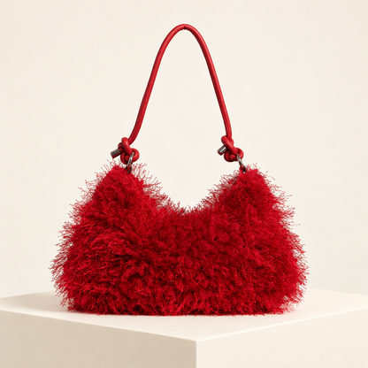Noirelle Fluffy Shoulder Bag — ivory studio gallery photograph