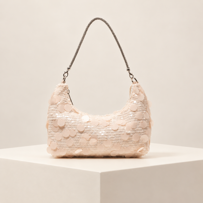 Seraphine Sequin Shoulder Bag — ivory studio gallery photograph