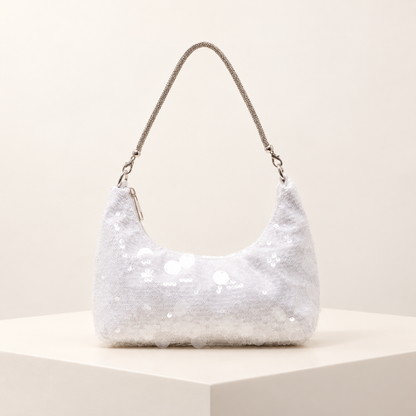Seraphine Sequin Shoulder Bag — ivory studio gallery photograph