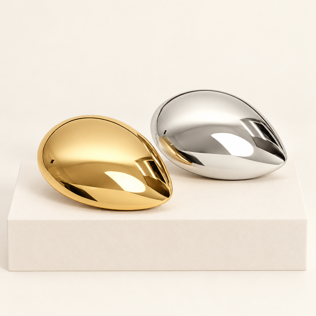 Lumelle Metallic Waist Brooch — Gold & Silver — ivory studio photograph