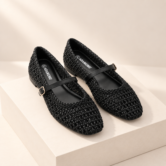 Marielle Woven Mary Jane Flats — studio product photograph