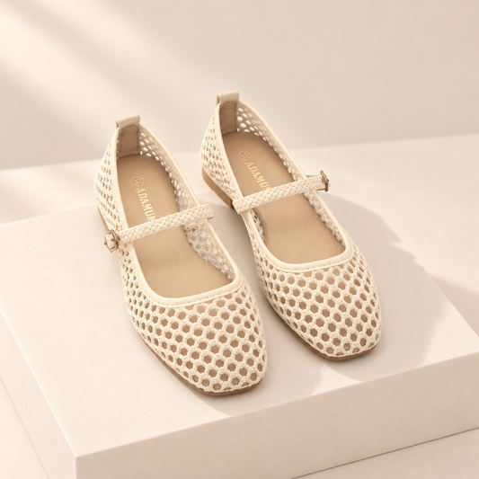 Elowyn Braided Mary Jane Flats — studio product photograph