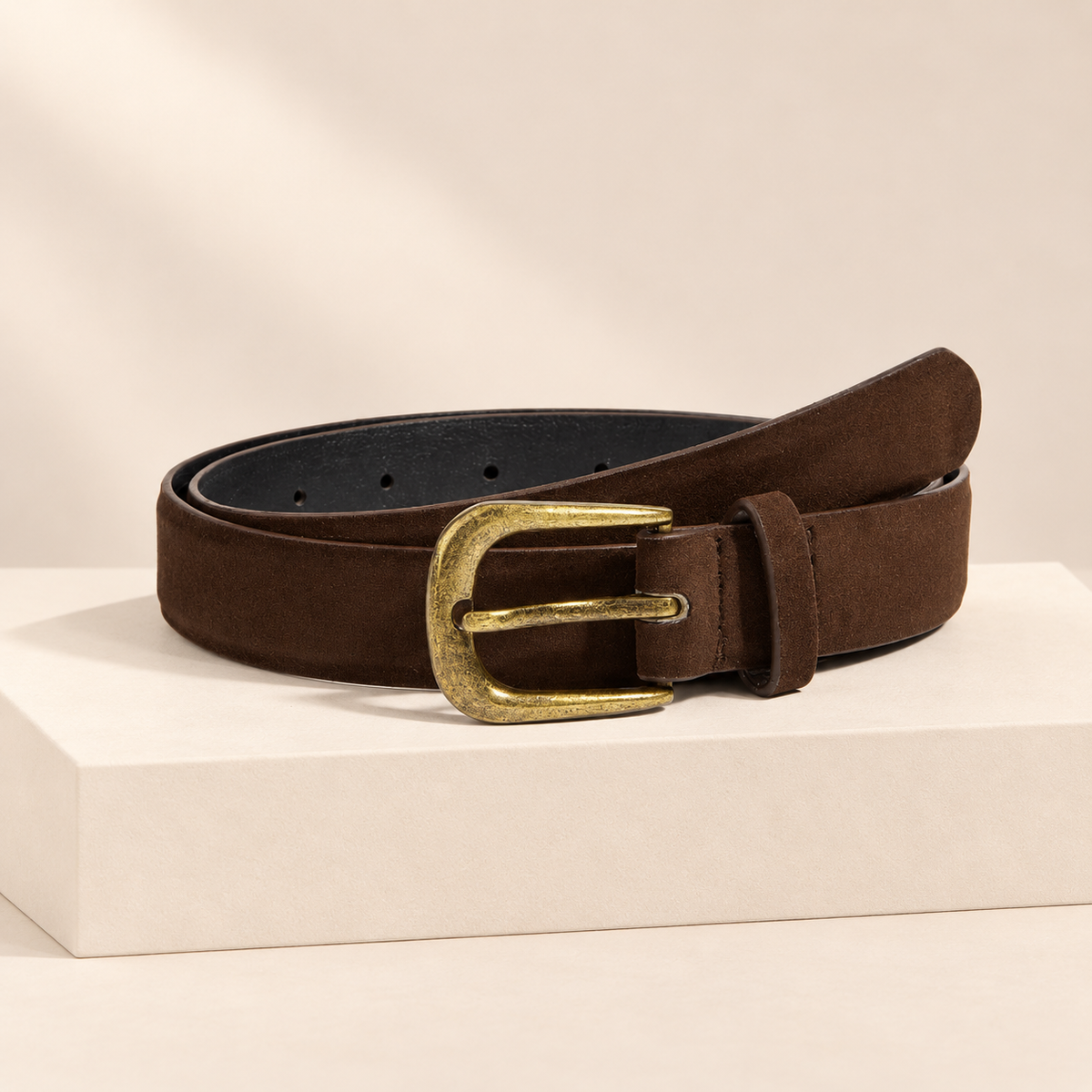Velmora Retro Square Buckle Waist Belt — studio product photograph