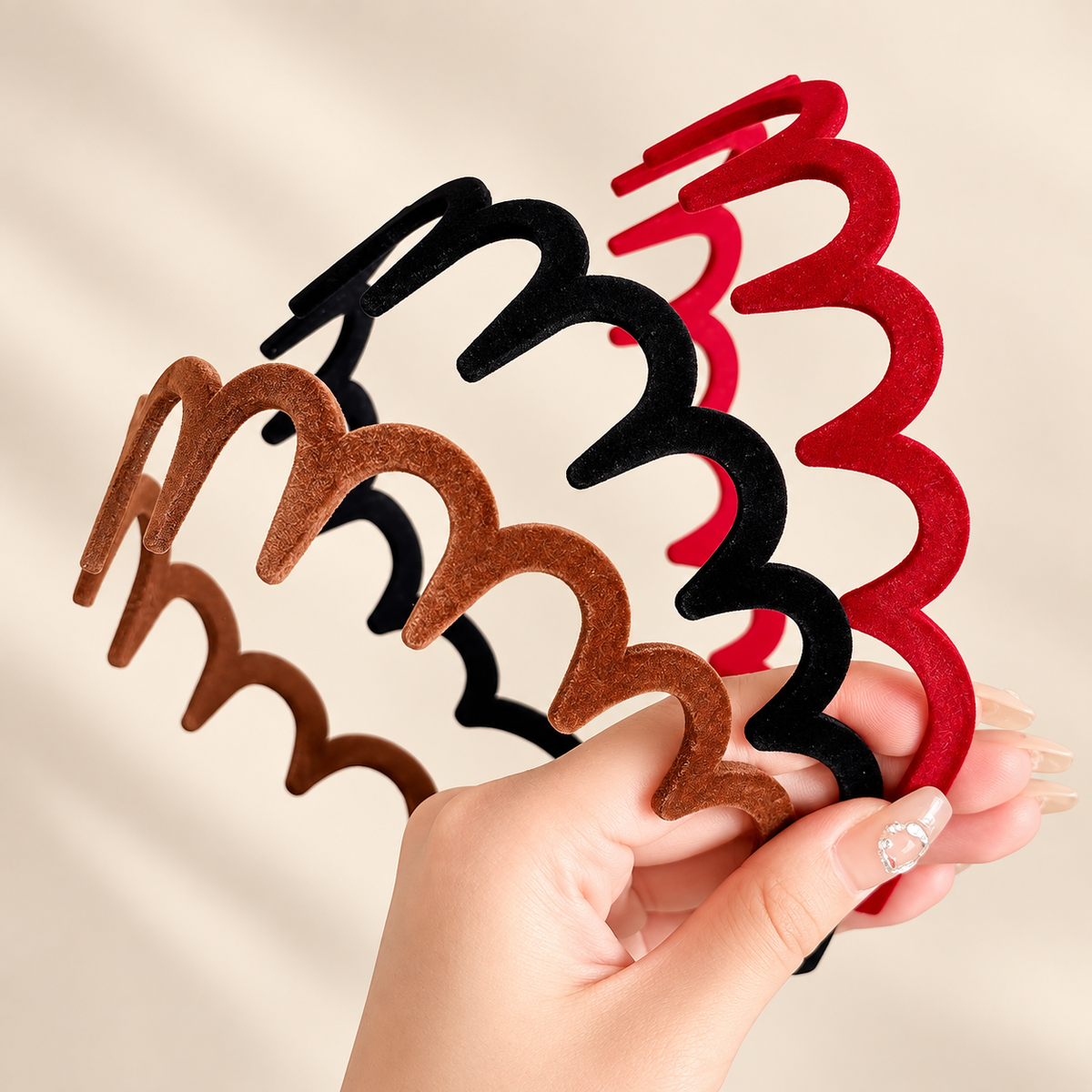 Veloura Fluffy Comb Headband – Women’s Non-Slip U-Shaped Hairband with Teeth – Saint & Rose