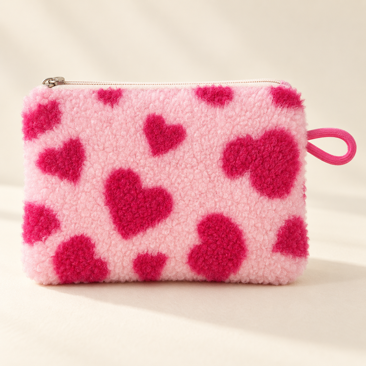 Amorette Heart Print Mini Cosmetic Pouch – Women’s Small Lipstick & Makeup Bag – Saint & Rose