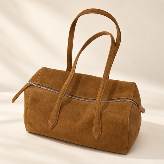 Veloura Suede Boston Shoulder Bag – Women’s Large Capacity Tote – Saint & Rose