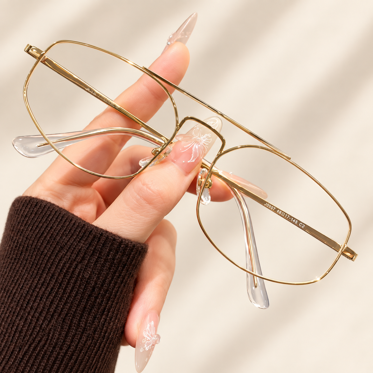 Aviore Titanium Pilot Eyeglasses Frame – Unisex Double-Bridge Optical Glasses – Saint & Rose