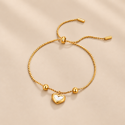 Forever Love Heart Bracelet — warm beige studio background