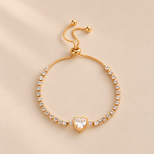 Virelle Colour Zircon Tennis Bracelet — warm beige studio background