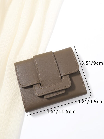 Camille Coffee Brown Trifold Wallet – Belt Detail & Card Slots — Supplier dimensions